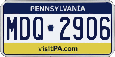 PA license plate MDQ2906