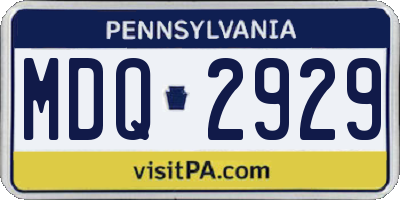 PA license plate MDQ2929