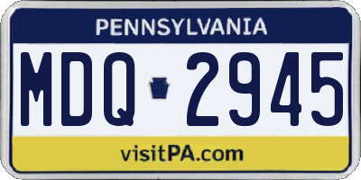 PA license plate MDQ2945