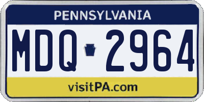 PA license plate MDQ2964