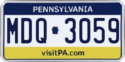 PA license plate MDQ3059
