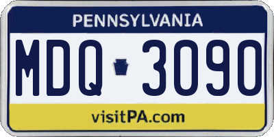 PA license plate MDQ3090