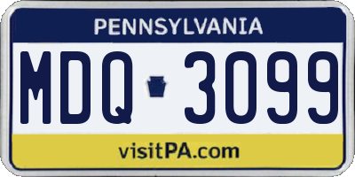 PA license plate MDQ3099