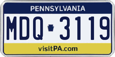 PA license plate MDQ3119