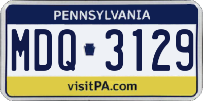 PA license plate MDQ3129