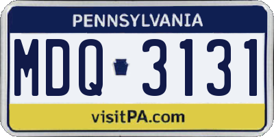 PA license plate MDQ3131
