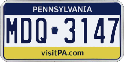 PA license plate MDQ3147