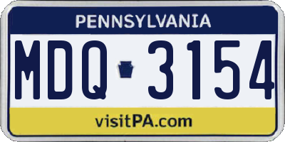 PA license plate MDQ3154