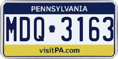 PA license plate MDQ3163