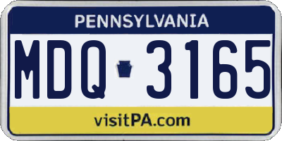 PA license plate MDQ3165