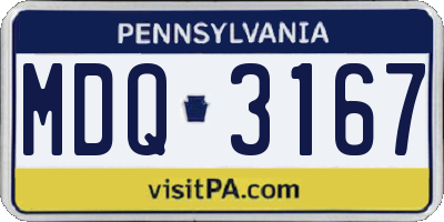 PA license plate MDQ3167