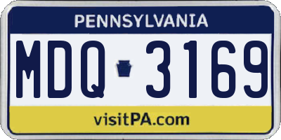 PA license plate MDQ3169