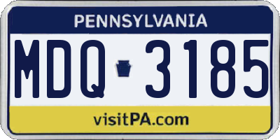 PA license plate MDQ3185