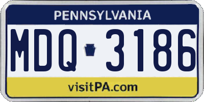 PA license plate MDQ3186