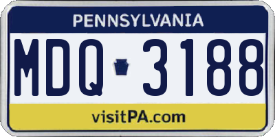 PA license plate MDQ3188