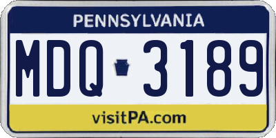 PA license plate MDQ3189