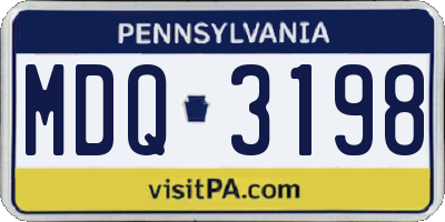 PA license plate MDQ3198