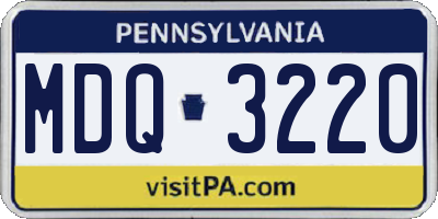 PA license plate MDQ3220