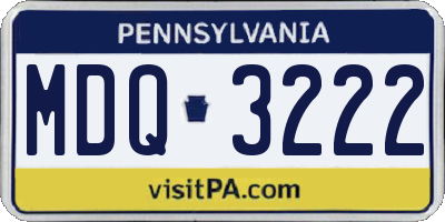 PA license plate MDQ3222