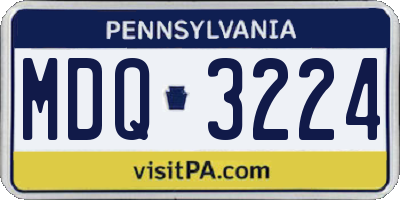 PA license plate MDQ3224