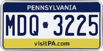 PA license plate MDQ3225