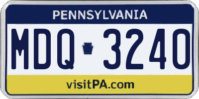 PA license plate MDQ3240
