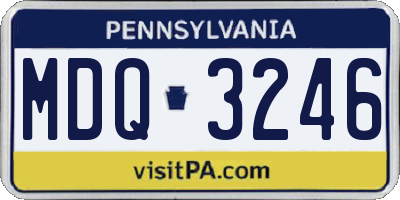 PA license plate MDQ3246