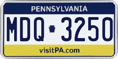 PA license plate MDQ3250