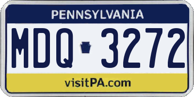 PA license plate MDQ3272