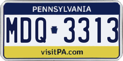 PA license plate MDQ3313
