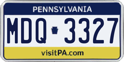 PA license plate MDQ3327