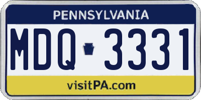 PA license plate MDQ3331