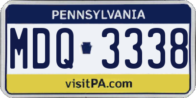 PA license plate MDQ3338
