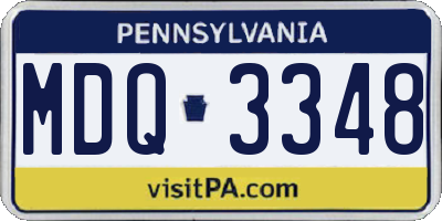 PA license plate MDQ3348