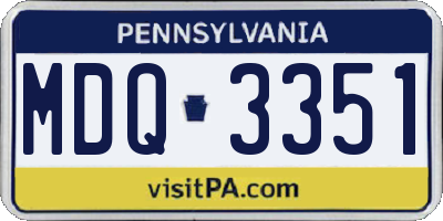 PA license plate MDQ3351