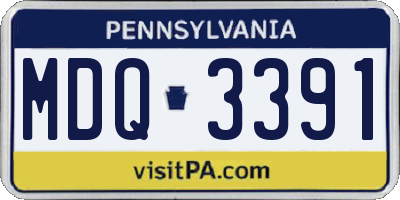 PA license plate MDQ3391