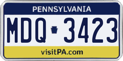 PA license plate MDQ3423