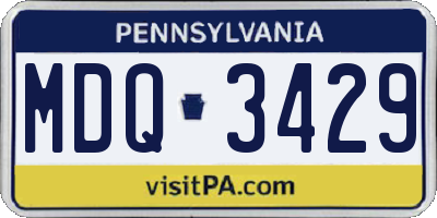 PA license plate MDQ3429