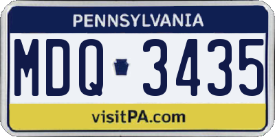 PA license plate MDQ3435