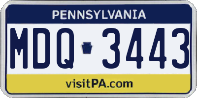 PA license plate MDQ3443