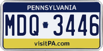 PA license plate MDQ3446