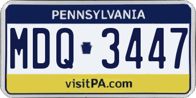 PA license plate MDQ3447