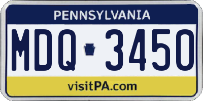 PA license plate MDQ3450