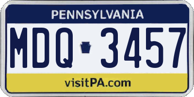 PA license plate MDQ3457