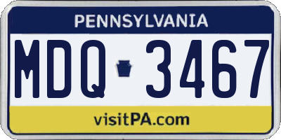 PA license plate MDQ3467