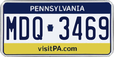 PA license plate MDQ3469