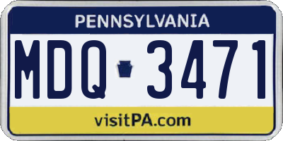 PA license plate MDQ3471