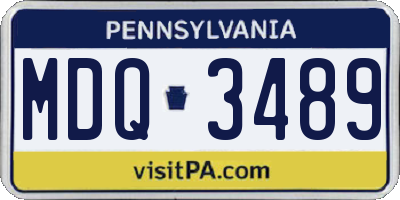 PA license plate MDQ3489