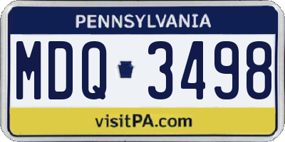 PA license plate MDQ3498