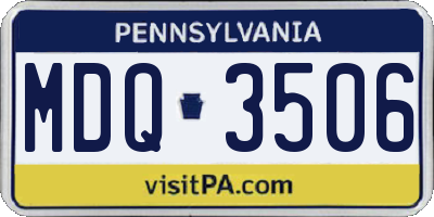 PA license plate MDQ3506